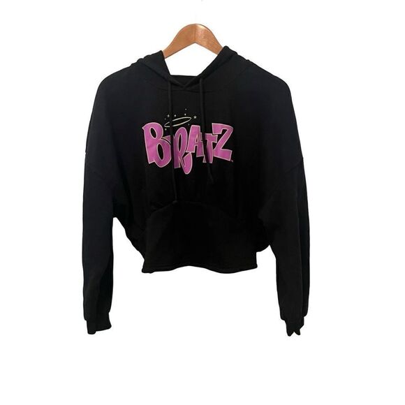 ‎Bratz Black Hooded Crop Sweatshirt - Picture 1 of 3